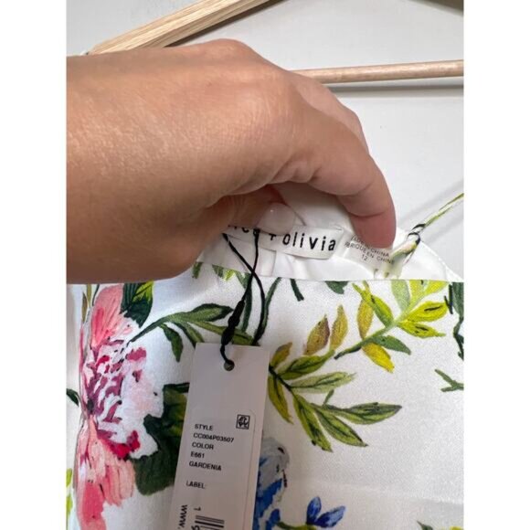 Alice + Olivia Trixie Gardenia Floral Print Lined Mini Dress Multi Color Size:12 - Picture 6 of 8